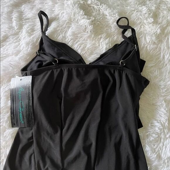 [aqua green] ruffle tankini - Picture 2 of 3
